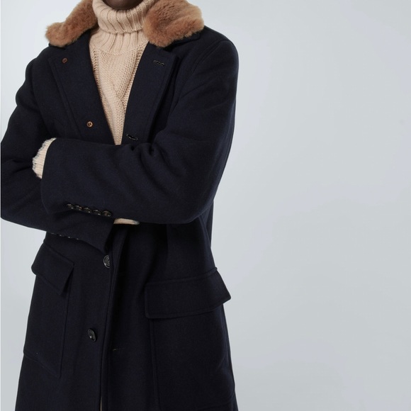 Brunello Cucinelli Shearling Trim Overcoat - Picture 4 of 6